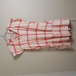 Loft red & white shift dress